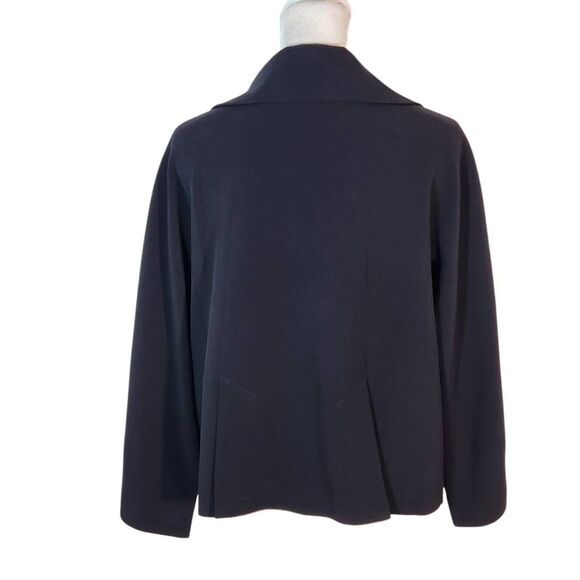 Lapis Black Blazer Size Small Boxy Blazer with 3/4 Sleeves and Large Buttons - Picture 2 of 7
